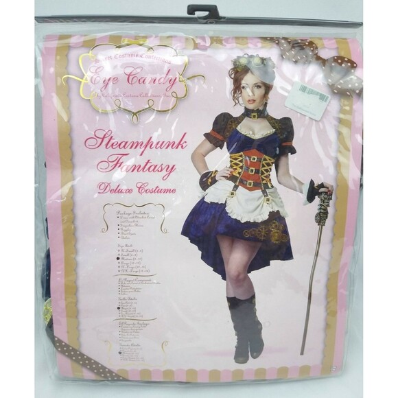 New California Costume Steampunk Fantasy Womens Med 8-10 Deluxe Halloween Dress - Picture 2 of 4